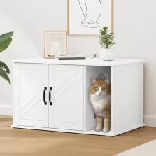 vidaXL Macska Ház Fehér 85 x 55 x 50 cm Faanyag