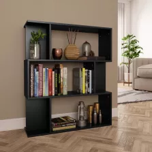   vidaXL fekete szerelt fa könyvszekrény/térelválasztó 80 x 24 x 96 cm