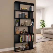   vidaXL fekete szerelt fa könyvszekrény/térelválasztó 80 x 24 x 192 cm