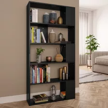   vidaXL fekete szerelt fa könyvszekrény/térelválasztó 80x24x159 cm