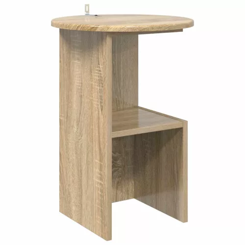 vidaXL Oldal asztal Sonoma Tölgy Ø 39,5 x 55 cm Szerelt Fa