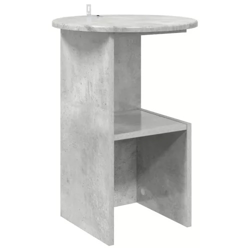 vidaXL Oldal asztal Betonszürke Ø 39,5 x 55 cm Szerelt Fa