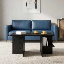   vidaXL Dohányzóasztal Fekete Tölgy 87 x 50 x 45 cm Mérnöki fa