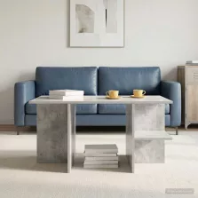   vidaXL Dohányzóasztal Betonszürke 87 x 50 x 45 cm Mérnöki fa