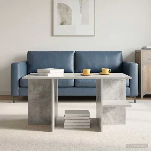 vidaXL Dohányzóasztal Betonszürke 87 x 50 x 45 cm Mérnöki fa