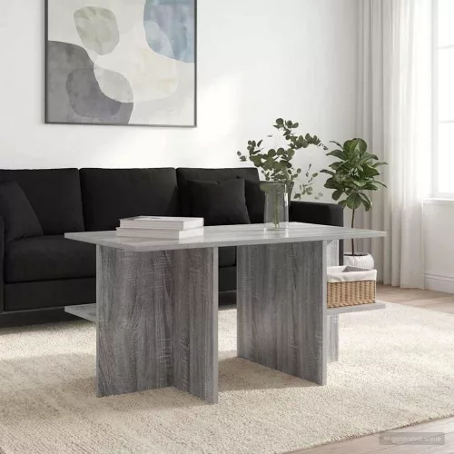 vidaXL Dohányzóasztal Szürke Sonoma 87 x 50 x 45 cm Mérnöki fa