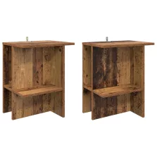   vidaXL Dohányzóasztal 2 pcs Antik Fa 40 x 30 x 49 cm Szerelt Fa
