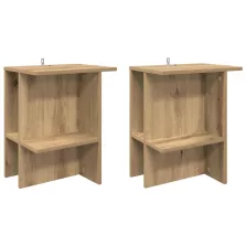   vidaXL Dohányzóasztal 2 pcs Kézműves Tölgy 40 x 30 x 49 cm Szerelt Fa