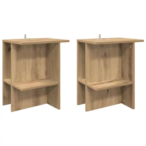 vidaXL Dohányzóasztal 2 pcs Kézműves Tölgy 40 x 30 x 49 cm Szerelt Fa