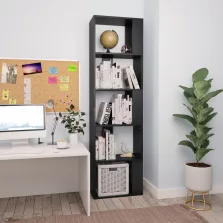   vidaXL fekete szerelt fa könyvszekrény/térelválasztó 45 x 24 x 159 cm