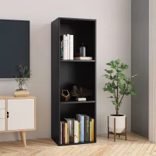   vidaXL fekete forgácslap könyv-/TV-szekrény 36 x 30 x 114 cm
