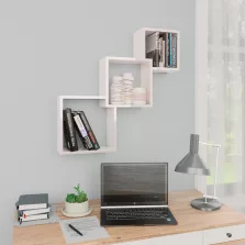   vidaXL fehér kocka alakú szerelt fa fali polcok 68x15x68 cm