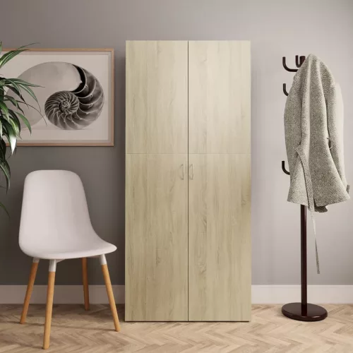vidaXL sonoma tölgy színű szerelt fa cipőszekrény 80 x 35,5 x 180 cm