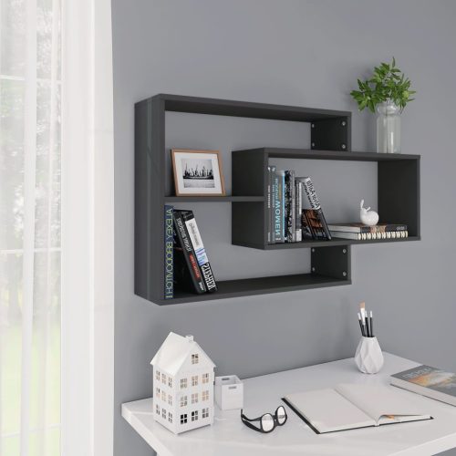 800326 vidaXL Wall Shelves Grey 104x20x58,5 cm Chipboard