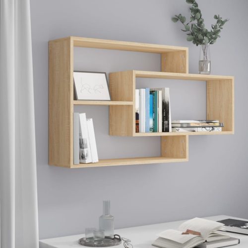 800327 vidaXL Wall Shelves Sonoma Oak 104x20x58,5 cm Chipboard