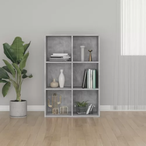 vidaXL betonszürke szerelt fa könyv-/tálalószekrény 66x30x98 cm