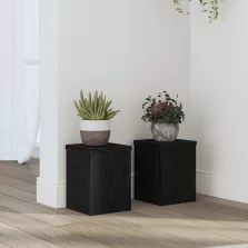   vidaXL Növényállvány 2 pcs Fekete tölgy 15 x 15 x 20 cm Faanyag