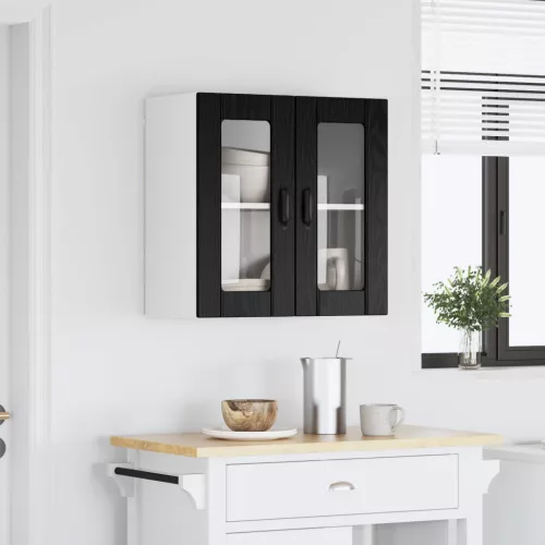 vidaXL Konyhaszekrény tárolóval Fekete tölgy 60 x 31 x 60 cm Faanyag