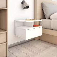   vidaXL 2 db fehér szerelt fa lebegő éjjeliszekrény 40 x 31 x 27 cm