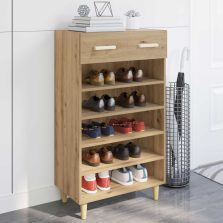  vidaXL Cipőszekrény fiókkal Művészi tölgy 60 x 35 x 105 cm Faanyag