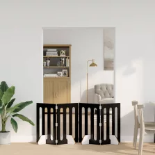   vidaXL Hajtható állatkerítés 4 pcs Fekete Tölgy 201 x 38 x 70 cm