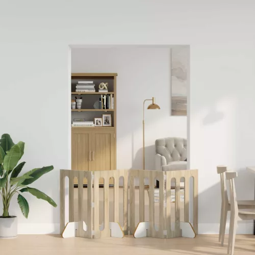vidaXL Hajtható állatkerítés 4 pcs Sonoma tölgy 201 x 38 x 70 cm