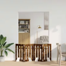   vidaXL Hajtható állatkerítés 4 pcs Füstölt Tölgy 201 x 38 x 70 cm
