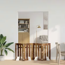   vidaXL Hajtható állatkerítés 4 pcs Tölgyfa 201 x 38 x 70 cm Mérnöki fa