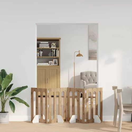 vidaXL Hajtható állatkerítés 4 pcs Kézműves Tölgy 201 x 38 x 70 cm
