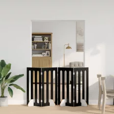  vidaXL Hajtható állatkerítés 4 pcs Fekete Tölgy 201 x 38 x 90 cm