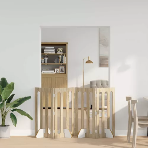 vidaXL Hajtható állatkerítés 4 pcs Sonoma tölgy 201 x 38 x 90 cm
