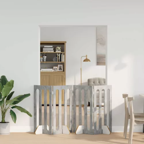 vidaXL Hajtható állatkerítés 4 pcs Beton Szürke 201 x 38 x 90 cm