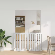  vidaXL Hajtható állatkerítés 4 pcs Magasfényű Fehér 201 x 38 x 90 cm