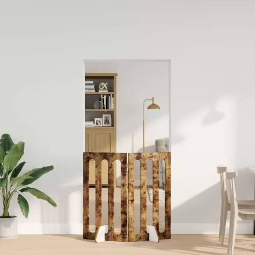 vidaXL Hajtható állatkerítés 2 pcs Füstölt Tölgy 100,5 x 38 x 90 cm
