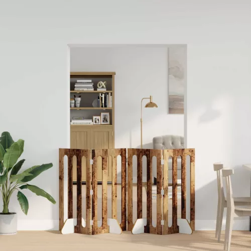 vidaXL Hajtható állatkerítés 4 pcs Tölgyfa 201 x 38 x 90 cm Mérnöki fa