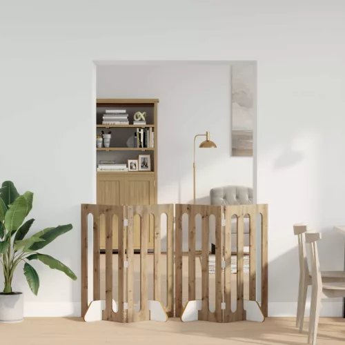 vidaXL Hajtható állatkerítés 4 pcs Kézműves Tölgy 201 x 38 x 90 cm
