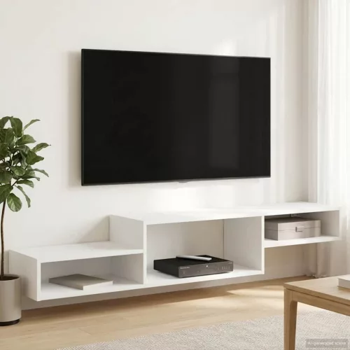 vidaXL Falsítható TV Szekrény Falra szerelhető Fehér 150 x 28 x 26 cm