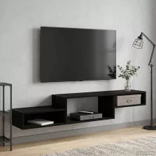   vidaXL Falsítható TV Szekrény Falra szerelhető Fekete Tölgy