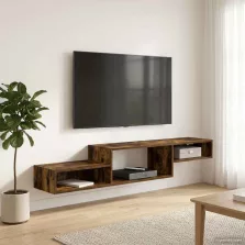   vidaXL Falsítható TV Szekrény Falra szerelhető Füstös Tölgy