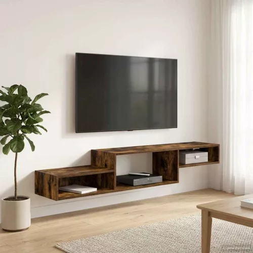 vidaXL Falsítható TV Szekrény Falra szerelhető Füstös Tölgy