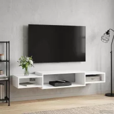   vidaXL Falsítható TV Szekrény Falra szerelhető Fehér 140 x 28 x 21 cm