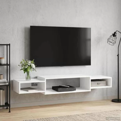 vidaXL Falsítható TV Szekrény Falra szerelhető Fehér 140 x 28 x 21 cm