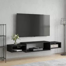   vidaXL Falsítható TV Szekrény Falra szerelhető Fekete Tölgy