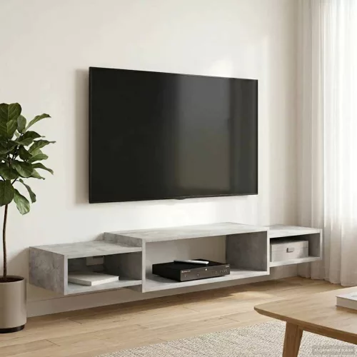vidaXL Falsítható TV Szekrény Falra szerelhető Betonszürke