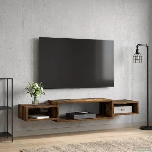 vidaXL Falsítható TV Szekrény Falra szerelhető Füstös Tölgy