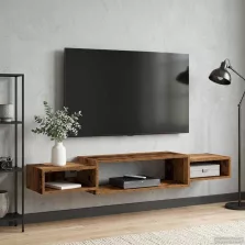 vidaXL Falsítható TV Szekrény Falra szerelhető Antik Fa