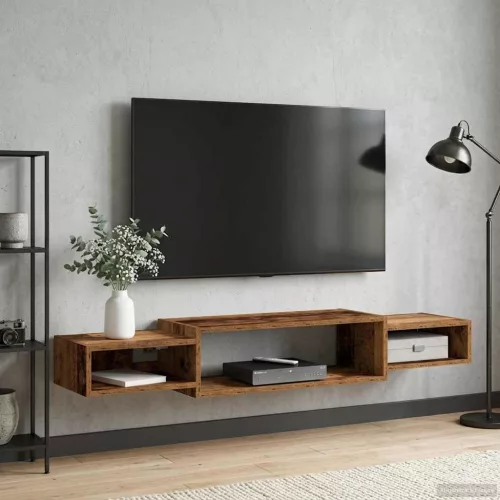 vidaXL Falsítható TV Szekrény Falra szerelhető Antik Fa
