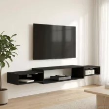   vidaXL Falsítható TV Szekrény Falra szerelhető Fekete Tölgy