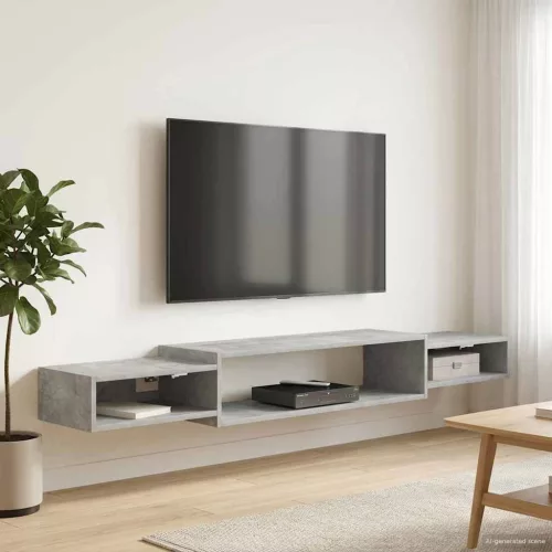 vidaXL Falsítható TV Szekrény Falra szerelhető Betonszürke