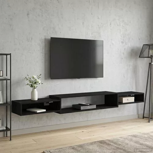 vidaXL Falsítható TV Szekrény Falra szerelhető Fekete Tölgy